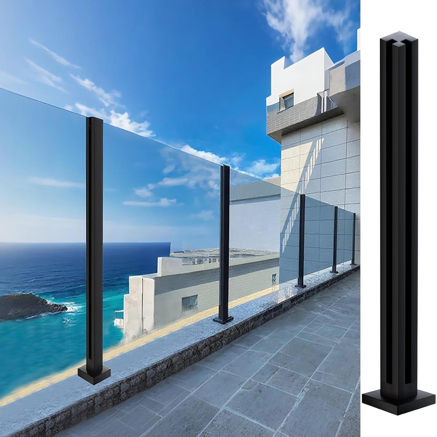 Glass panel pool fence